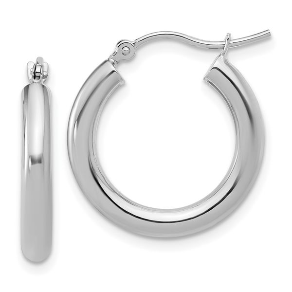 Leslie's 14K White Gold Polished Hoop Earrings