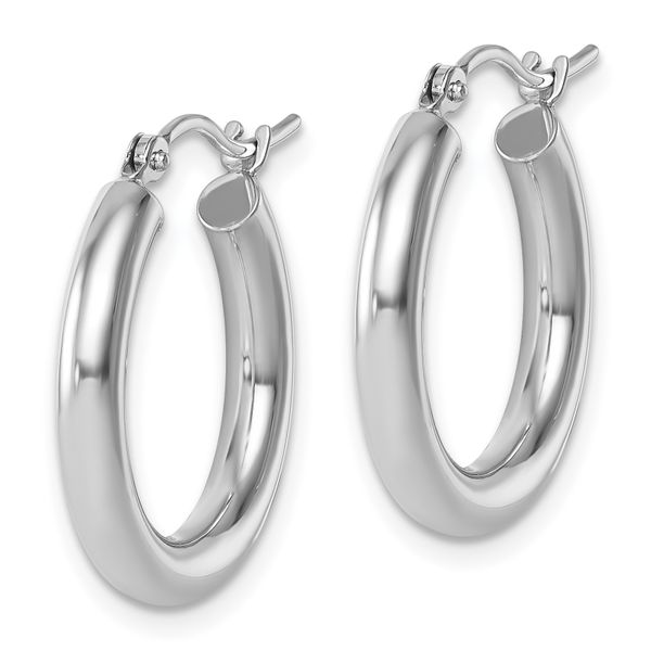 Leslie's 14K White Gold Polished Hoop Earrings - Image 2