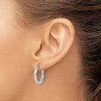 Leslie's 14K White Gold Polished Hoop Earrings - Image 3
