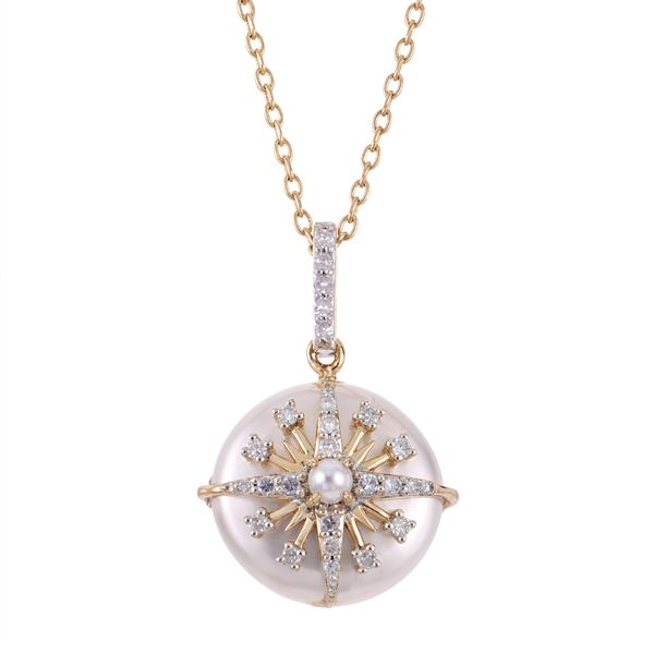 14KT Yellow Gold Freshwater Coin Pearl Necklace