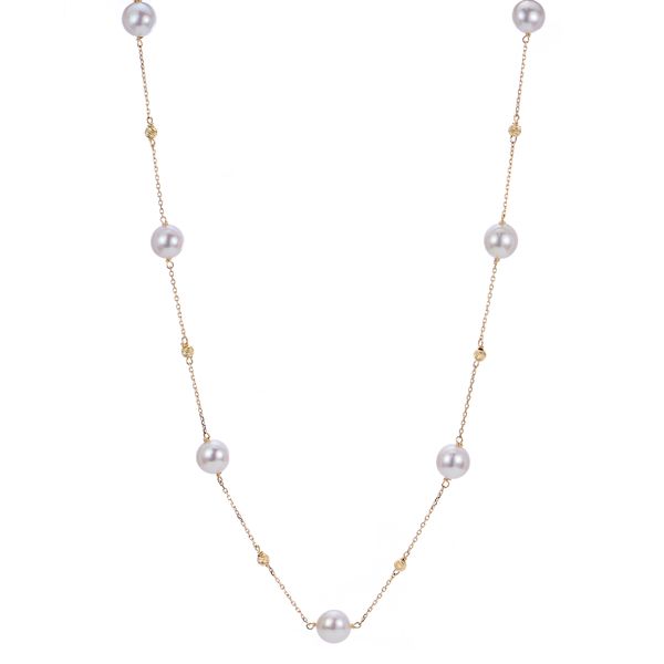 14KT Yellow Gold Akoya Pearl Necklace