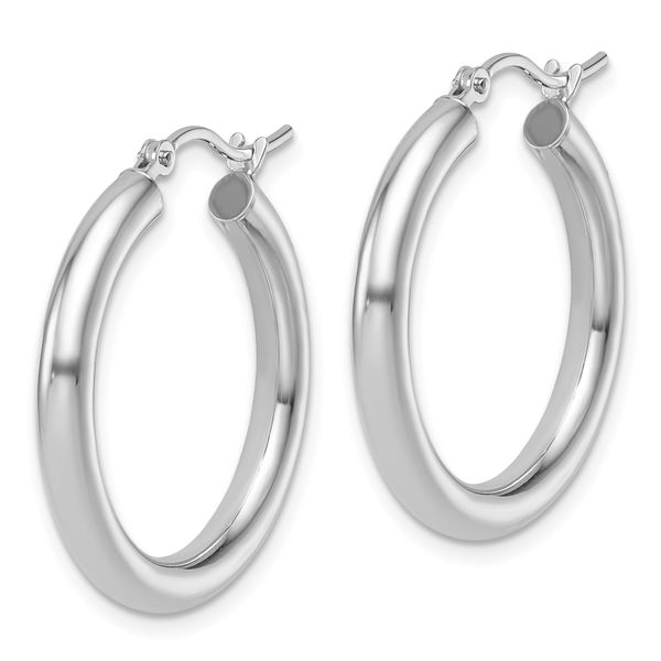 Leslie's 14K White Gold Polished Hoop Earrings - Image 2