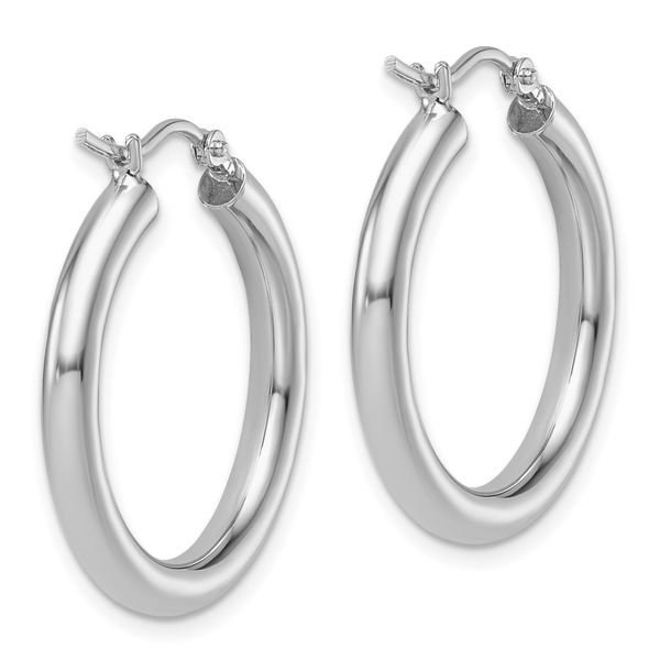Leslie's 14K White Gold Polished Hoop Earrings - Image 4