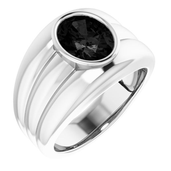 Grooved Bezel-Set Ring