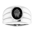 Grooved Bezel-Set Ring - Image 3