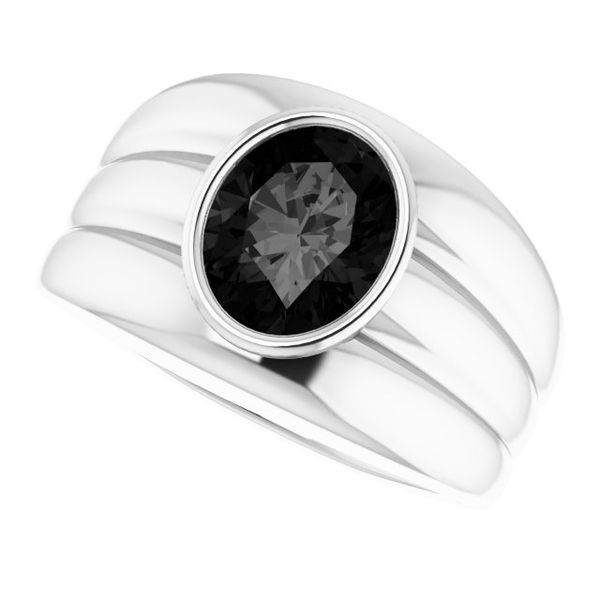 Grooved Bezel-Set Ring - Image 5