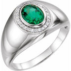 Bezel-Set Halo-Style Ring