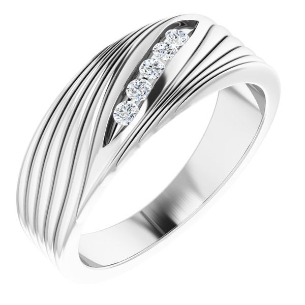 Grooved Accented Ring