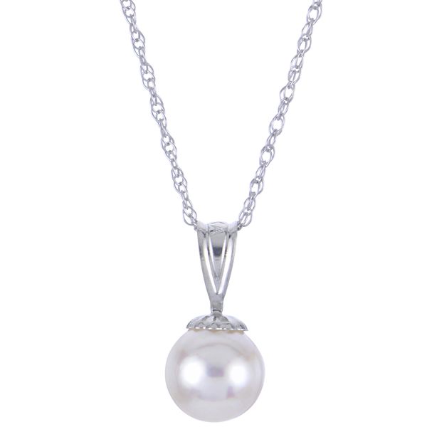 14KT White Gold Akoya Pearl Pendant
