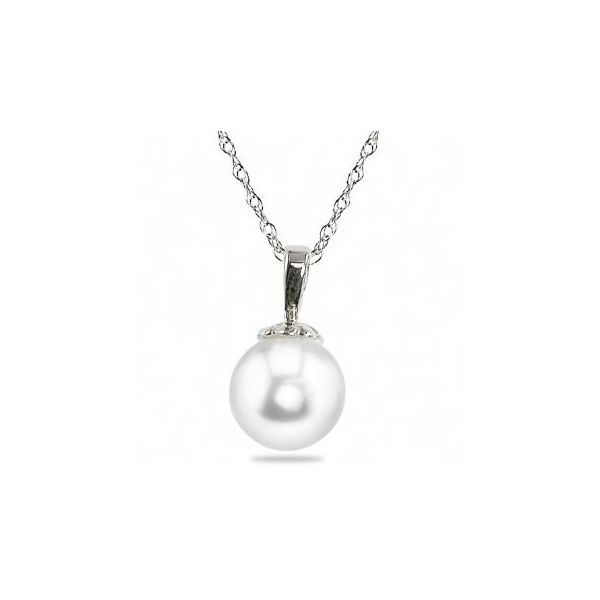 14KT White Gold Freshwater Pearl Pendant