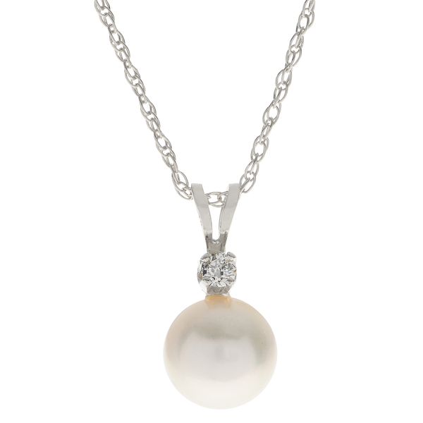 14KT White Gold Akoya Pearl Pendant