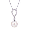14KT White Gold Akoya Pearl Pendant