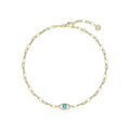 Evil Eye Paperclip Anklet