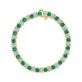 7.5 CTW Aria Half- Bezel Emerald Tennis Bracelet