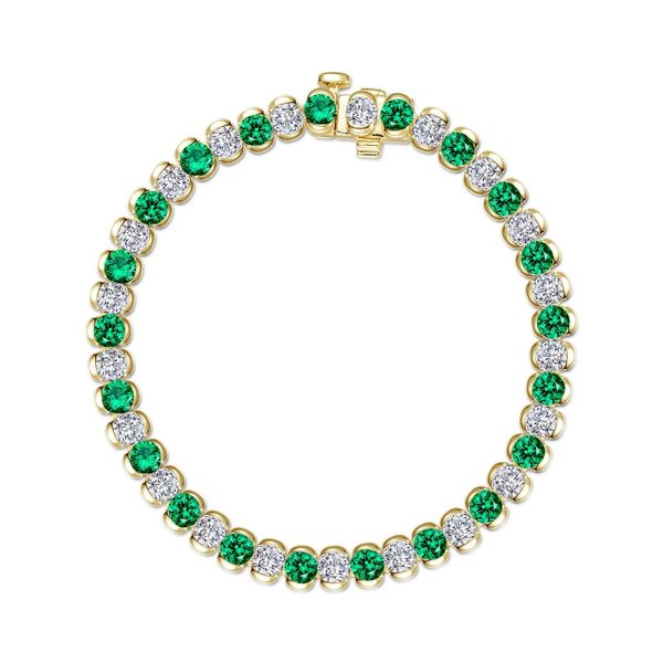 7.5 CTW Aria Half- Bezel Emerald Tennis Bracelet