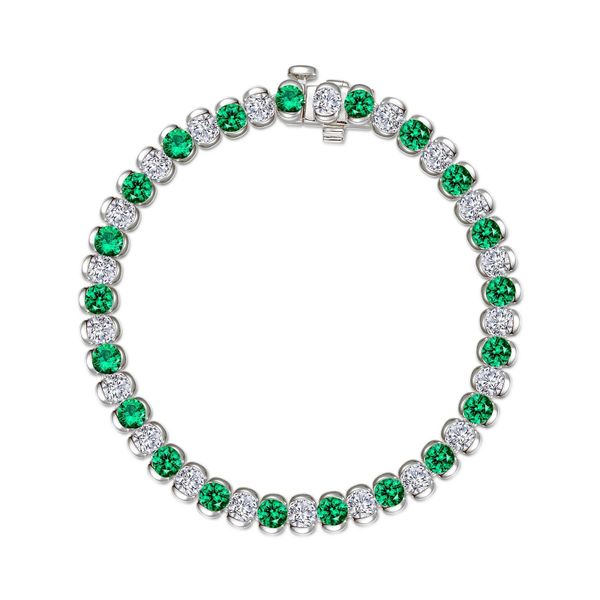 7.5 CTW Aria Half- Bezel Emerald Tennis Bracelet