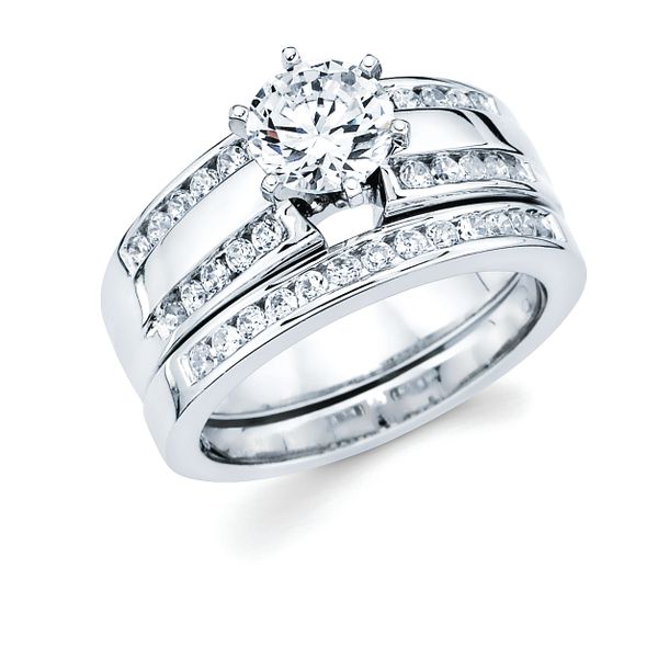 14k White Gold Bridal Set