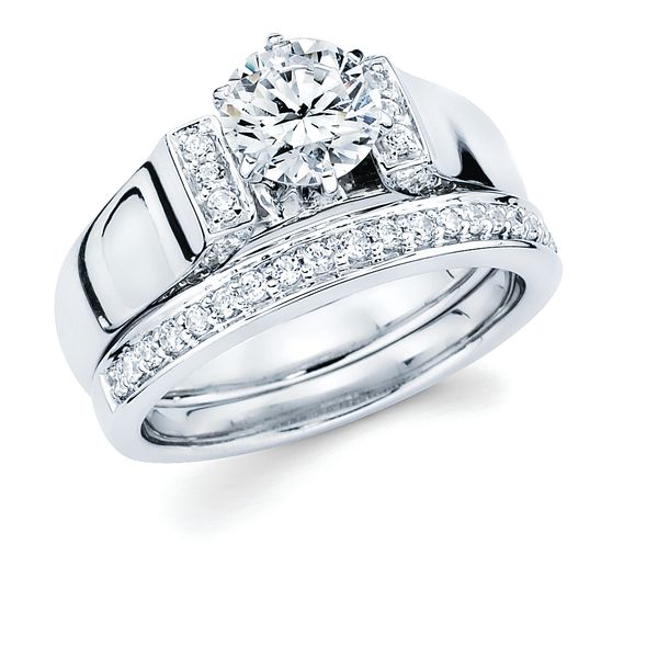 14k White Gold Bridal Set