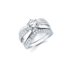 14k White Gold Bridal Set