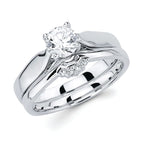 14k White Gold Bridal Set