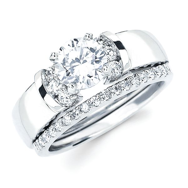 14k White Gold Bridal Set