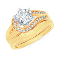 14k Yellow Gold Bridal Set