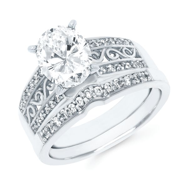 14k White Gold Bridal Set