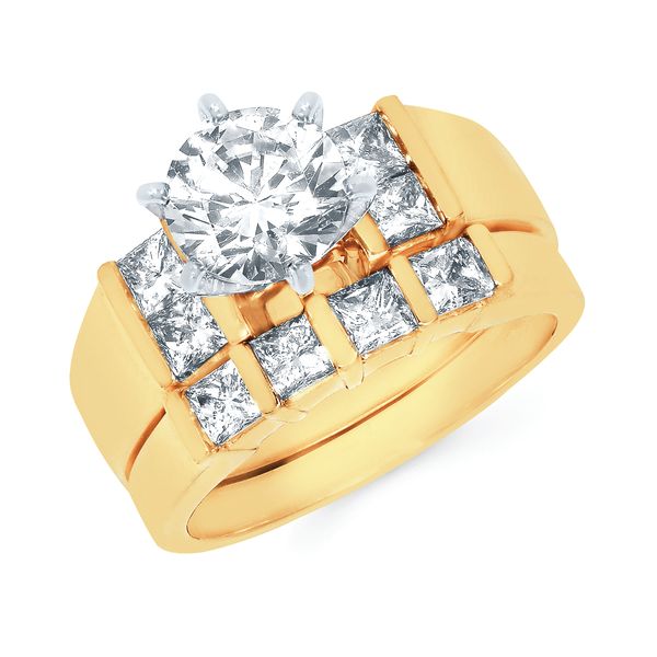 14k Yellow Gold Bridal Set