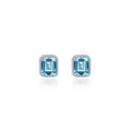 March Birthstone Solitaire Stud Earrings