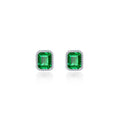 May Birthstone Solitaire Stud Earrings