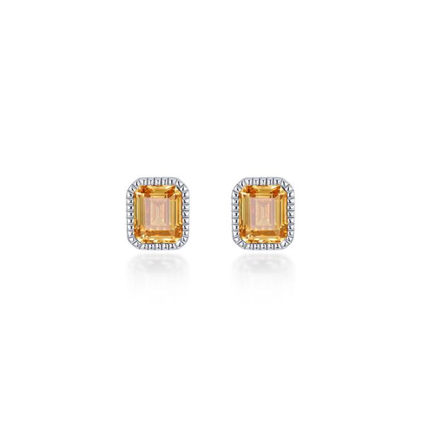 November Birthstone Solitaire Stud Earrings
