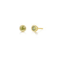 August Bezel Birthstone Earrings