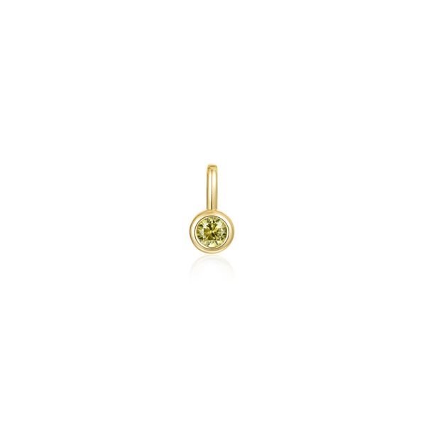 August Bezel Birthstone Charm Pendant