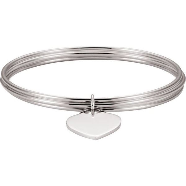 Heart Charm Bangle Bracelet