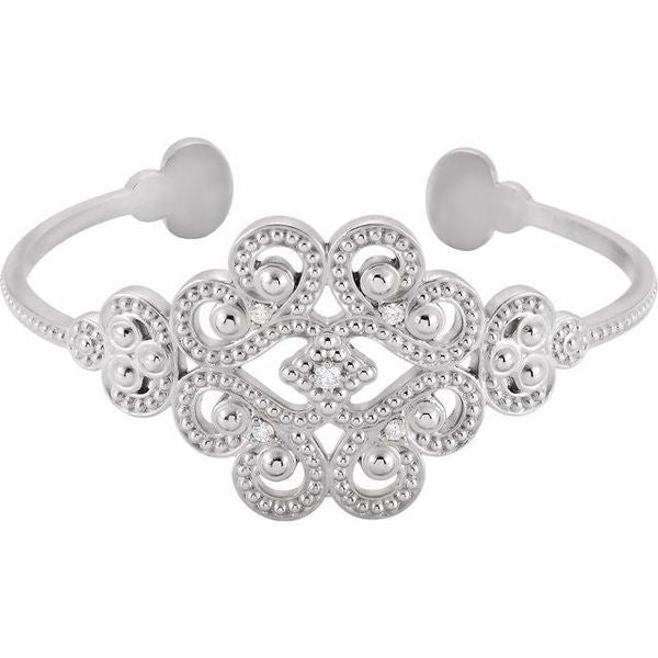 Accented Granulated Cuff Bracelet