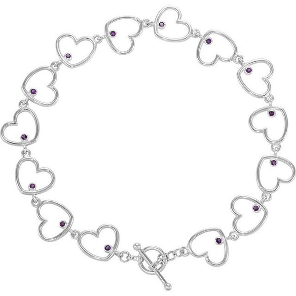 Accented Heart Link Bracelet