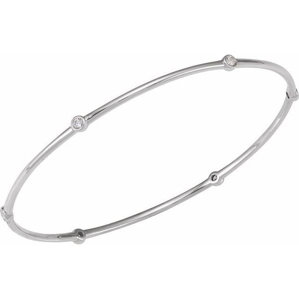 Bezel-Set Bangle Bracelet - Image 2