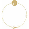 Engravable Pierced Heart Disc Bracelet