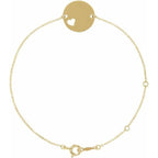 Engravable Pierced Heart Disc Bracelet