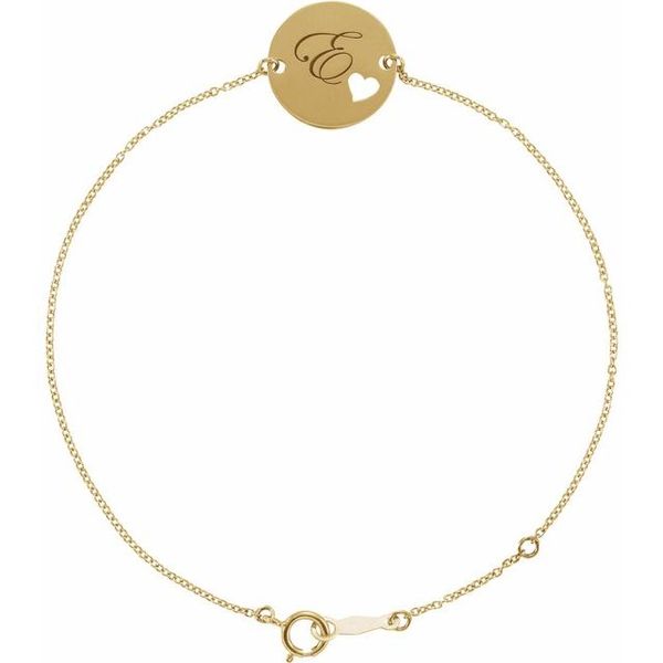 Engravable Pierced Heart Disc Bracelet - Image 3