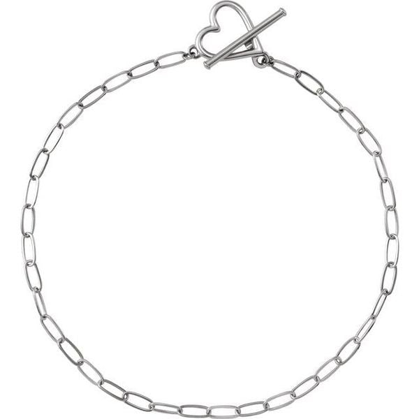 Heart & Paperclip-Style Bracelet