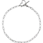 Heart & Paperclip-Style Bracelet
