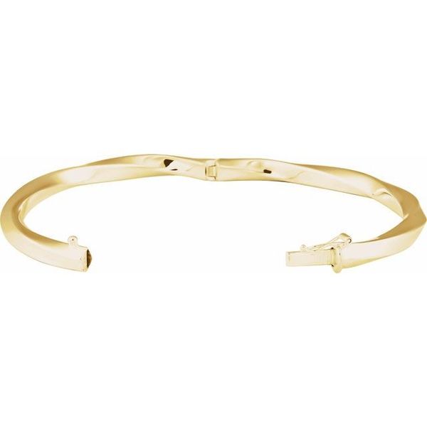 Hinged Twisted Bangle Bracelet - Image 2
