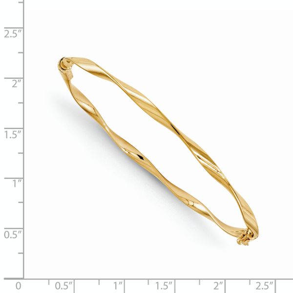 Leslie's 14K Polished Twisted Hinged Bangle - Image 3