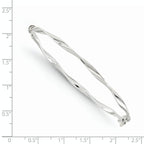 Leslie's 14K White Gold Polished Twisted Hinged Bangle - Image 2