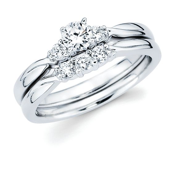 14k White Gold Bridal Set