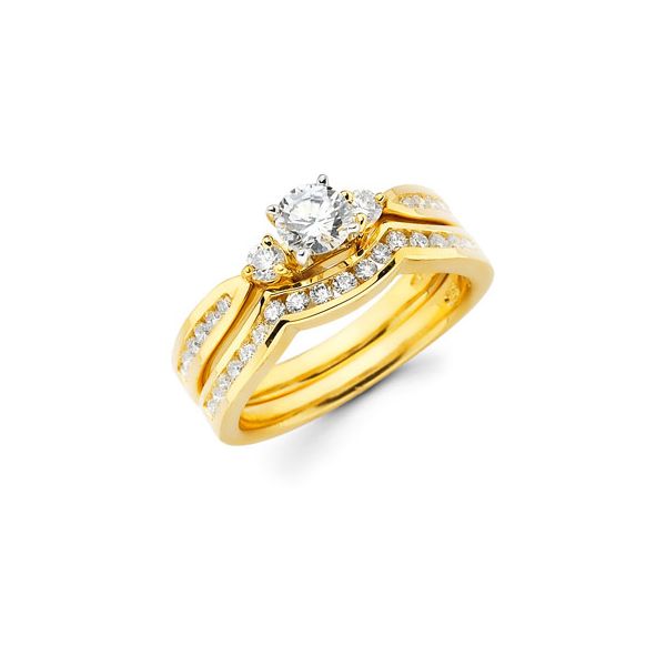 14k Yellow Gold Bridal Set
