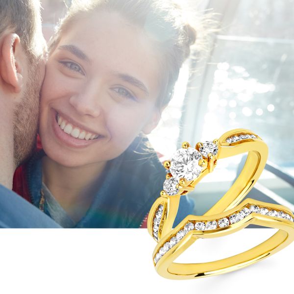 14k Yellow Gold Bridal Set - Image 4