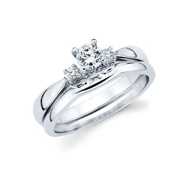 14k White Gold Bridal Set