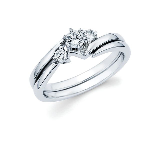 14k White Gold Bridal Set